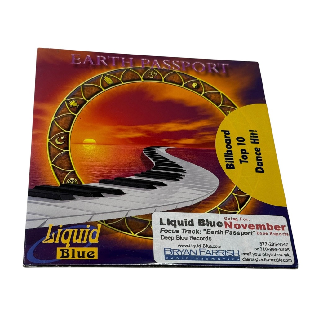 Liquid Blue Earth Passport Sealed Promo Maxi Single CD Billboard Sticker